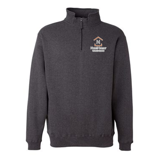 Charcoal quarter-zip pullover with an embroidered company logo for business uniforms — Ultimate Swag, Mooresville NC
